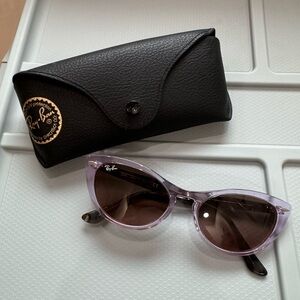 Ray-Ban Nina Sunglasses - Purple Frame w/ Brown Gradient Lens